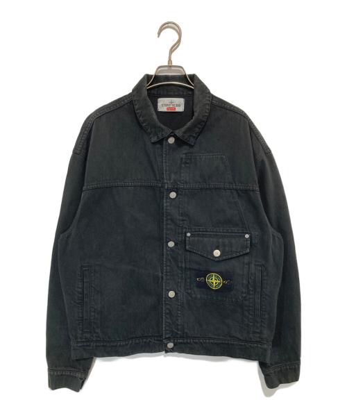 STONE ISLAND（ストーンアイランド）STONE ISLAND (ストーンアイランド) SUPREME (シュプリーム) 23AW Denim Trucker Jacket / デニムトラッカージャケット　7925402S5 V0029 ブラック サイズ:Mの古着・服飾アイテム