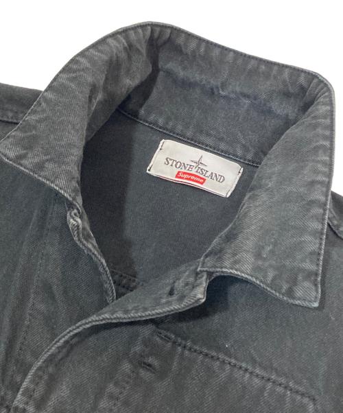 STONE ISLAND（ストーンアイランド）STONE ISLAND (ストーンアイランド) SUPREME (シュプリーム) 23AW Denim Trucker Jacket / デニムトラッカージャケット　7925402S5 V0029 ブラック サイズ:Mの古着・服飾アイテム