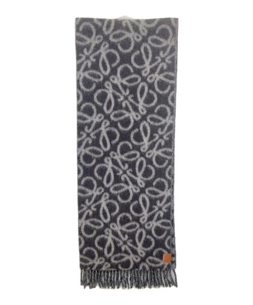 LOEWE（ロエベ）LOEWE (ロエベ) アナグラム リバ―シブルスカーフ　マフラー グレーの古着・服飾アイテム