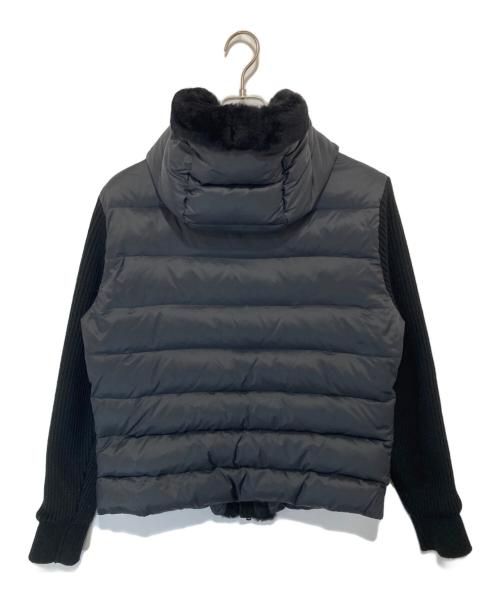 EMMETI（エンメティ）EMMETI (エンメティ) GART ニットスリーブ ムートン ダウンジャケット ブラック サイズ:50の古着・服飾アイテム