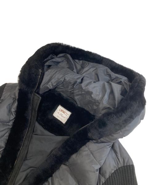 EMMETI（エンメティ）EMMETI (エンメティ) GART ニットスリーブ ムートン ダウンジャケット ブラック サイズ:50の古着・服飾アイテム