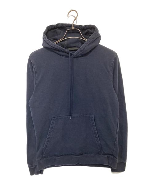 PRADA（プラダ）PRADA (プラダ) ラバー ロゴ プルオーバー パーカー　SJN265 R201 ネイビー サイズ:Lの古着・服飾アイテム