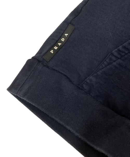 PRADA（プラダ）PRADA (プラダ) ラバー ロゴ プルオーバー パーカー　SJN265 R201 ネイビー サイズ:Lの古着・服飾アイテム