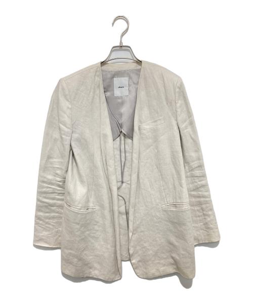 ebure（エブール）ebure (エブール) リネンノーカラージャケット　LINEN JACKET 3110400132 サイズ:38の古着・服飾アイテム