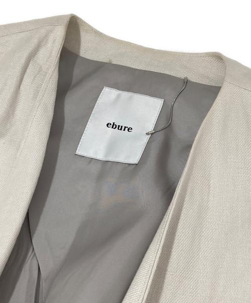 ebure（エブール）ebure (エブール) リネンノーカラージャケット　LINEN JACKET 3110400132 サイズ:38の古着・服飾アイテム