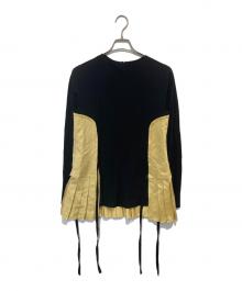 MARNI（マルニ）の古着「pleated canvas and crepe blouse CAMA0354FQ」｜ブラック