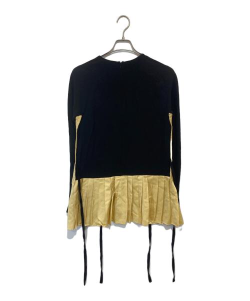 MARNI（マルニ）MARNI (マルニ) pleated canvas and crepe blouse CAMA0354FQ ブラック サイズ:38の古着・服飾アイテム