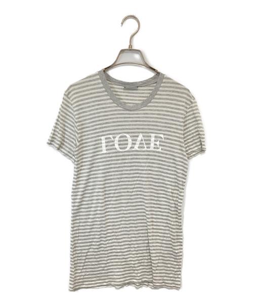 DIOR HOMME（ディオール オム）Dior Homme (ディオール オム) LOVE ボーダーTシャツ 0E3368690200 / Y2K グレー サイズ:Sの古着・服飾アイテム