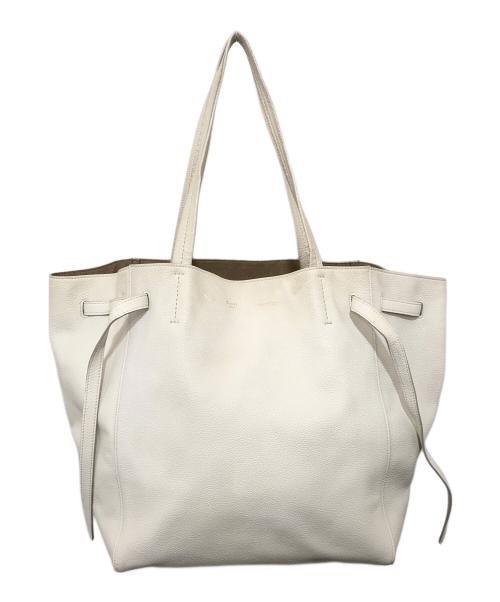 CELINE（セリーヌ）CELINE (セリーヌ) カバファントム スモールレザートートバッグ　Leather tote bag ホワイトの古着・服飾アイテム