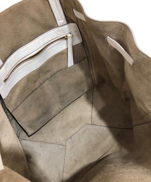 CELINE（セリーヌ）CELINE (セリーヌ) カバファントム スモールレザートートバッグ　Leather tote bag ホワイトの古着・服飾アイテム