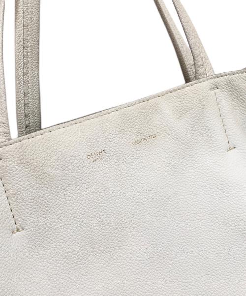 CELINE（セリーヌ）CELINE (セリーヌ) カバファントム スモールレザートートバッグ　Leather tote bag ホワイトの古着・服飾アイテム