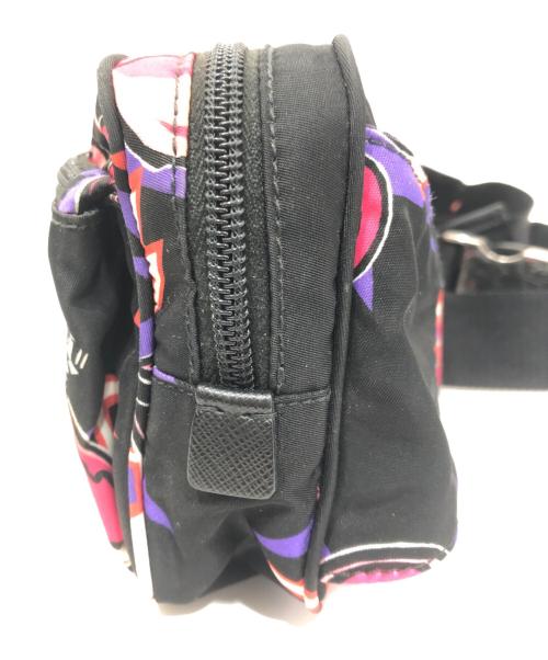 PRADA（プラダ）PRADA (プラダ) UNIVERSAL STUDIOS (ユニバーサル・スタジオ) フランケンシュタイン　コラボ ナイロンウエストバッグ　2VL977 ブラック×ピンクの古着・服飾アイテム