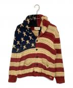 Denim & Supply Ralph Laurenデニム＆サプライ ラルフローレン）の古着「ショールカラー星条旗ニット」｜ベージュ