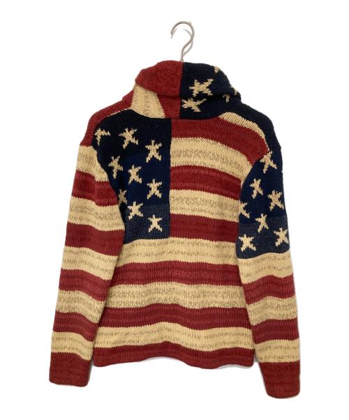 Denim & Supply Ralph Lauren（デニム＆サプライ ラルフローレン）Denim & Supply Ralph Lauren (デニム＆サプライ ラルフローレン) ショールカラー星条旗ニット ベージュ サイズ:Mの古着・服飾アイテム