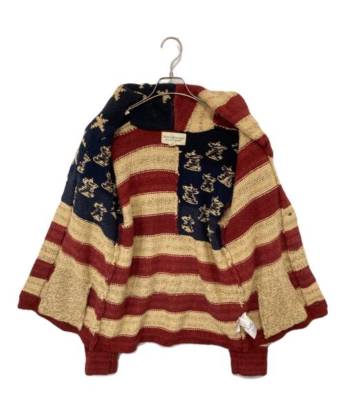Denim & Supply Ralph Lauren（デニム＆サプライ ラルフローレン）Denim & Supply Ralph Lauren (デニム＆サプライ ラルフローレン) ショールカラー星条旗ニット ベージュ サイズ:Mの古着・服飾アイテム