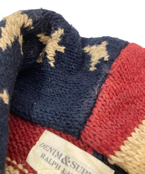 Denim & Supply Ralph Lauren（デニム＆サプライ ラルフローレン）Denim & Supply Ralph Lauren (デニム＆サプライ ラルフローレン) ショールカラー星条旗ニット ベージュ サイズ:Mの古着・服飾アイテム