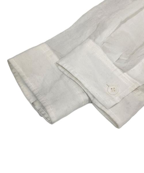 Yohji Yamamoto pour homme（ヨウジヤマモト プールオム）Yohji Yamamoto pour homme CELLULOSE LOAN BACK PANELED SLIT BLOUSE(セルロースローン バックパネルド スリットブラウス) 25SS HP-B69-234 ホワイト サイズ:2の古着・服飾アイテム
