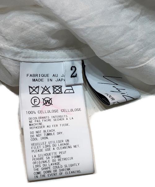 Yohji Yamamoto pour homme（ヨウジヤマモト プールオム）Yohji Yamamoto pour homme CELLULOSE LOAN BACK PANELED SLIT BLOUSE(セルロースローン バックパネルド スリットブラウス) 25SS HP-B69-234 ホワイト サイズ:2の古着・服飾アイテム