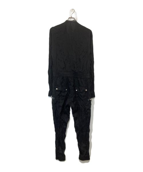 RICK OWENS（リックオウエンス）RICK OWENS (リックオウエンス) Bauhaus Larry Flightsuit(バウハウスラリーフライトスーツ) 22SS 	RU01B1553-J  ブラック サイズ:50の古着・服飾アイテム