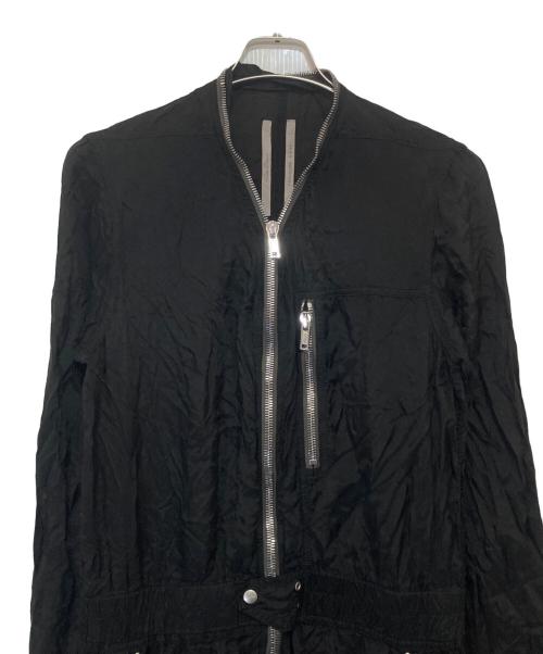 RICK OWENS（リックオウエンス）RICK OWENS (リックオウエンス) Bauhaus Larry Flightsuit(バウハウスラリーフライトスーツ) 22SS 	RU01B1553-J  ブラック サイズ:50の古着・服飾アイテム