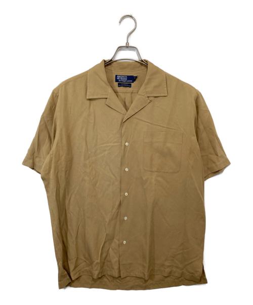 POLO RALPH LAUREN（ポロ・ラルフローレン）POLO RALPH LAUREN (ポロ・ラルフローレン) 90’s CALDWELL(コールドウェル) / シルクコットンオープンカラーシャツ ブラウン サイズ:Mの古着・服飾アイテム