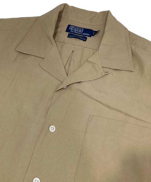 POLO RALPH LAUREN（ポロ・ラルフローレン）POLO RALPH LAUREN (ポロ・ラルフローレン) 90’s CALDWELL(コールドウェル) / シルクコットンオープンカラーシャツ ブラウン サイズ:Mの古着・服飾アイテム