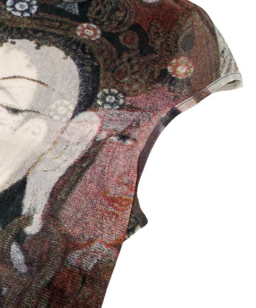 VIVIENNE TAM（ヴィヴィアンタム）VIVIENNE TAM (ヴィヴィアンタム) 仏陀柄 パワーネットロングワンピース / 00年 Y2K グリーンの古着・服飾アイテム