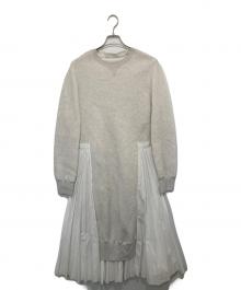 sacai（サカイ）の古着「ドッキングプリーツシャツワンピース 21-05719」｜アイボリー