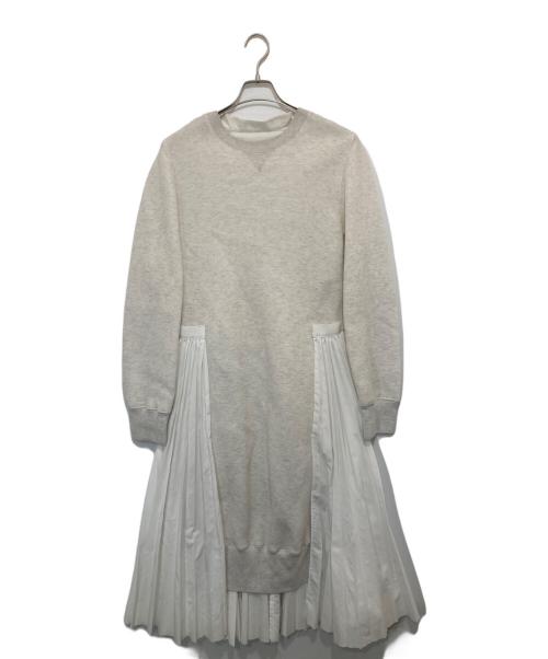 sacai（サカイ）sacai (サカイ) ドッキングプリーツシャツワンピース 21-05719 アイボリー サイズ:3の古着・服飾アイテム