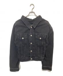 BALENCIAGA（バレンシアガ）の古着「16AW スウィング デニム ジャケット 458106」｜ブラック