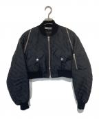 ALEXANDER WANGアレキサンダー・ワン）の古着「ロゴプリント クロップドボンバージャケット」｜ブラック