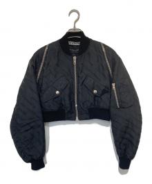 ALEXANDER WANG（アレキサンダー・ワン）の古着「ロゴプリント クロップドボンバージャケット」｜ブラック