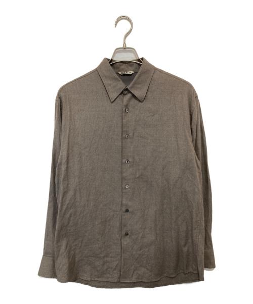AURALEE（オーラリー）AURALEE (オーラリー) SUPER LIGHT WOOL SHIRT　スーパーライトウールシャツ　A24AS01OS ブラウン サイズ:3の古着・服飾アイテム