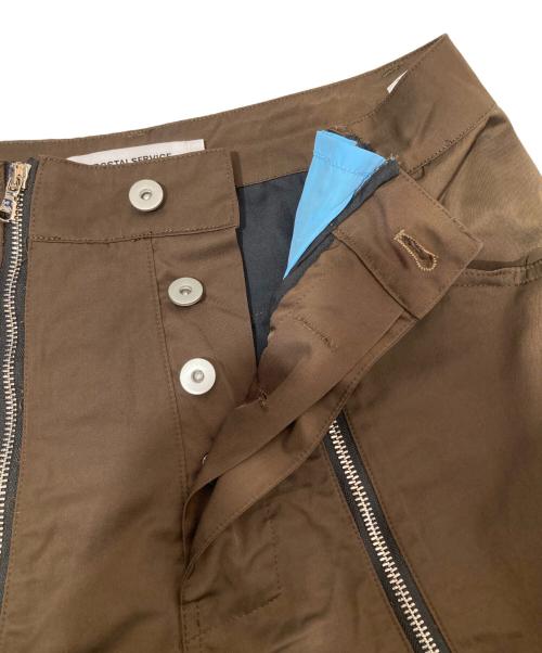 FFFPOSTALSERVICE（トリプルエフポスタルサービス）FFFPOSTALSERVICE (トリプルエフポスタルサービス) ジップデザインワイドパンツ ブラウン サイズ:Sの古着・服飾アイテム