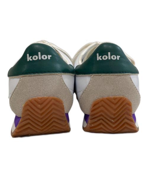 KOLOR（カラー）KOLOR (カラー) 再構築 パッチワーク ドッキング スニーカー　22WCM-A02502 ホワイト サイズ:25.5の古着・服飾アイテム