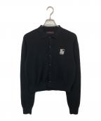 CABANキャバン）の古着「コットンカシミヤ パールロゴポロカーディガン　39-02-44-02001」｜ブラック