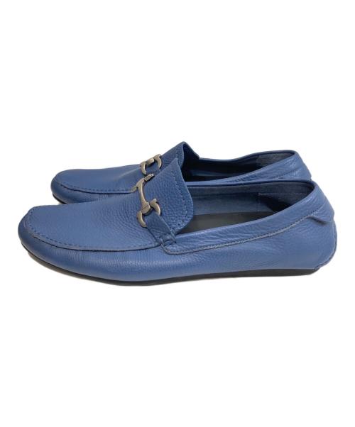 Salvatore Ferragamo（サルヴァトーレ フェラガモ）Salvatore Ferragamo (サルヴァトーレ フェラガモ) ガンチーニ ドライビングシューズ 31118 ブルー サイズ: 9.5EEの古着・服飾アイテム