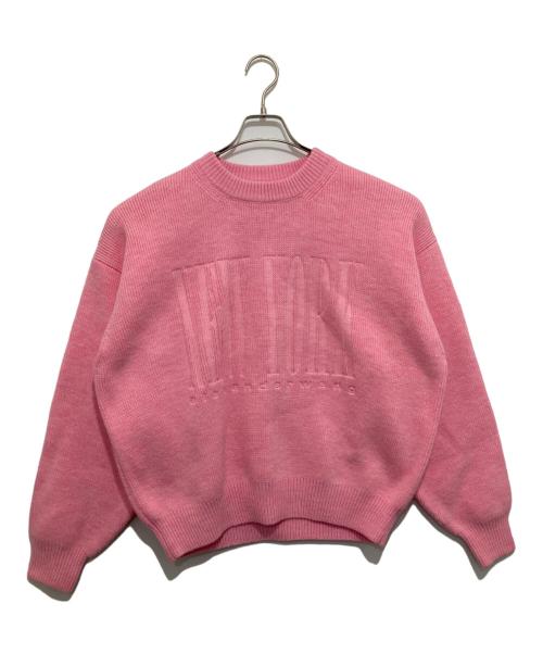 ALEXANDER WANG（アレキサンダー・ワン）ALEXANDER WANG (アレキサンダー・ワン) New York Logo Crew Sweater ニューヨーク ロゴ クルー セーター UKC1231057 ピンク サイズ:Sの古着・服飾アイテム