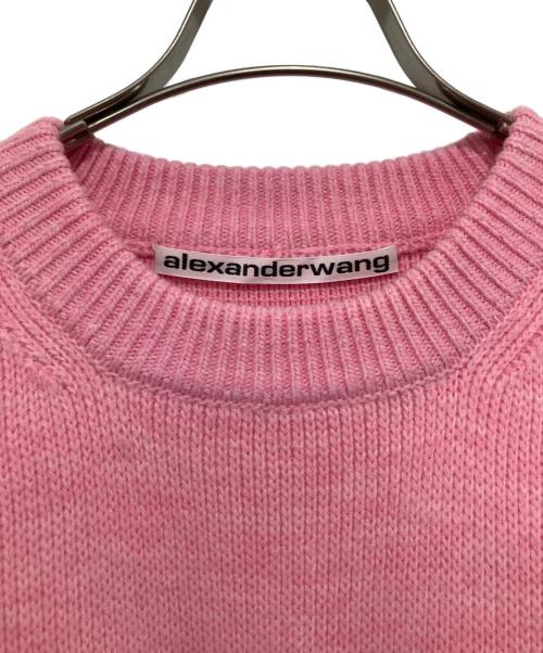 ALEXANDER WANG（アレキサンダー・ワン）ALEXANDER WANG (アレキサンダー・ワン) New York Logo Crew Sweater ニューヨーク ロゴ クルー セーター UKC1231057 ピンク サイズ:Sの古着・服飾アイテム