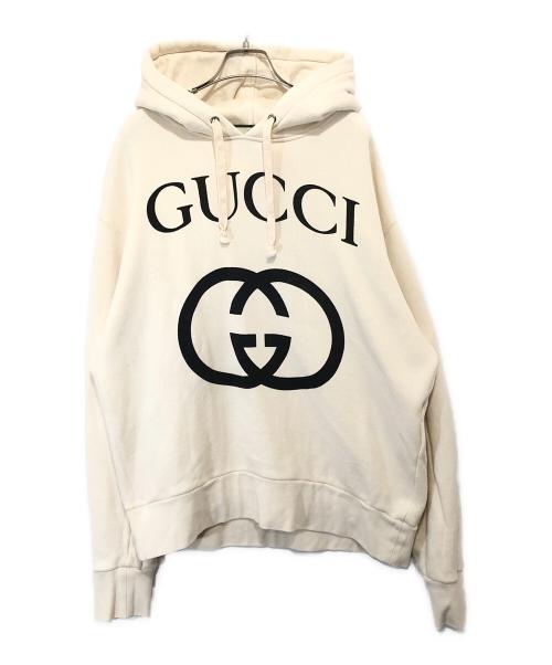 GUCCI（グッチ）GUCCI (グッチ) インターロッキングGプリントパーカー　475374 ベージュ サイズ:Mの古着・服飾アイテム