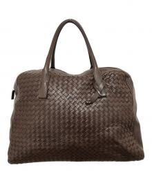 BOTTEGA VENETA（ボッテガベネタ）の古着「イントレチャート レザーボストンバッグ　10100101319CHO」｜ブラウン