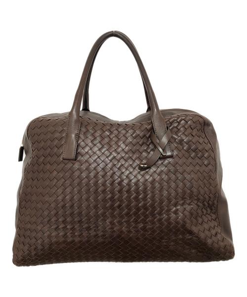 BOTTEGA VENETA（ボッテガベネタ）BOTTEGA VENETA (ボッテガベネタ) イントレチャート レザーボストンバッグ　10100101319CHO ブラウンの古着・服飾アイテム