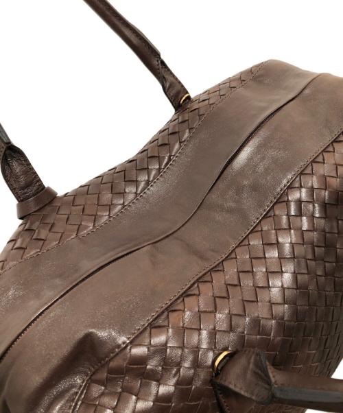 BOTTEGA VENETA（ボッテガベネタ）BOTTEGA VENETA (ボッテガベネタ) イントレチャート レザーボストンバッグ　10100101319CHO ブラウンの古着・服飾アイテム