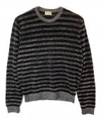 Saint Laurent Parisサンローランパリ）の古着「ラメボーダーニット　590365」｜ブラック