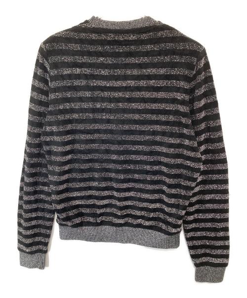Saint Laurent Paris（サンローランパリ）Saint Laurent Paris (サンローランパリ) ラメボーダーニット　590365 ブラック サイズ:XSの古着・服飾アイテム