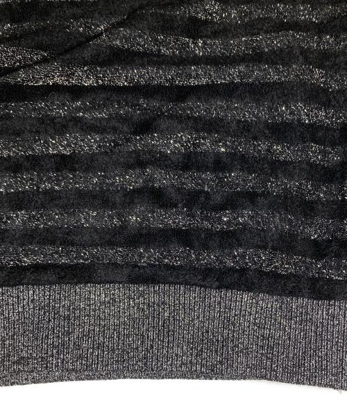 Saint Laurent Paris（サンローランパリ）Saint Laurent Paris (サンローランパリ) ラメボーダーニット　590365 ブラック サイズ:XSの古着・服飾アイテム