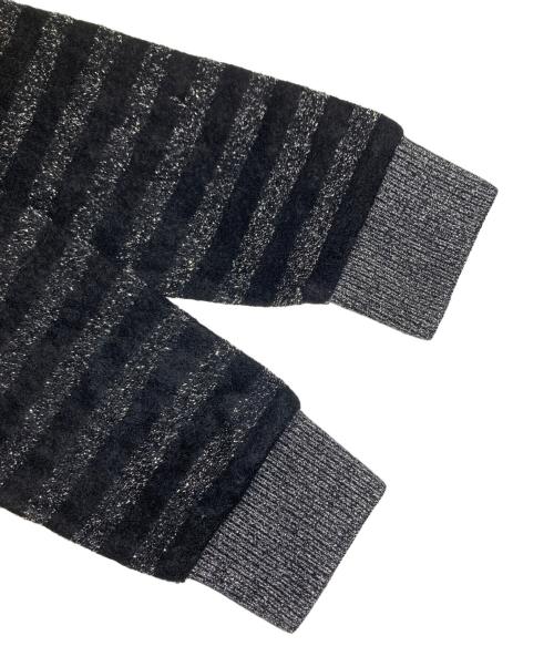 Saint Laurent Paris（サンローランパリ）Saint Laurent Paris (サンローランパリ) ラメボーダーニット　590365 ブラック サイズ:XSの古着・服飾アイテム