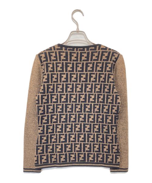 FENDI（フェンディ）FENDI (フェンディ) オールドズッカ柄クルーネックニット　9164 ブラウン サイズ:40の古着・服飾アイテム