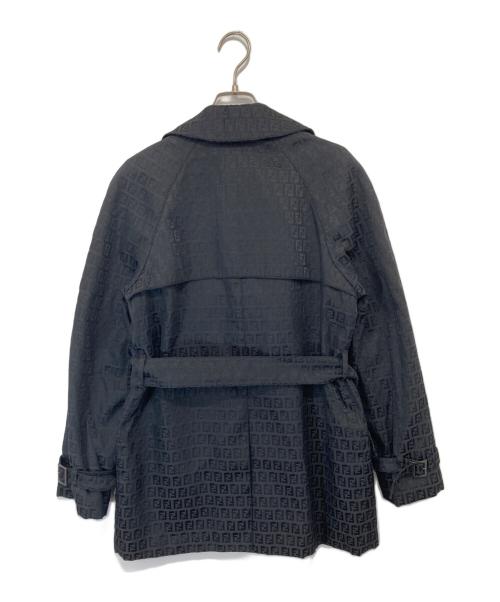 FENDI（フェンディ）FENDI (フェンディ) ズッカ柄トレンチコート ブラック サイズ:40の古着・服飾アイテム