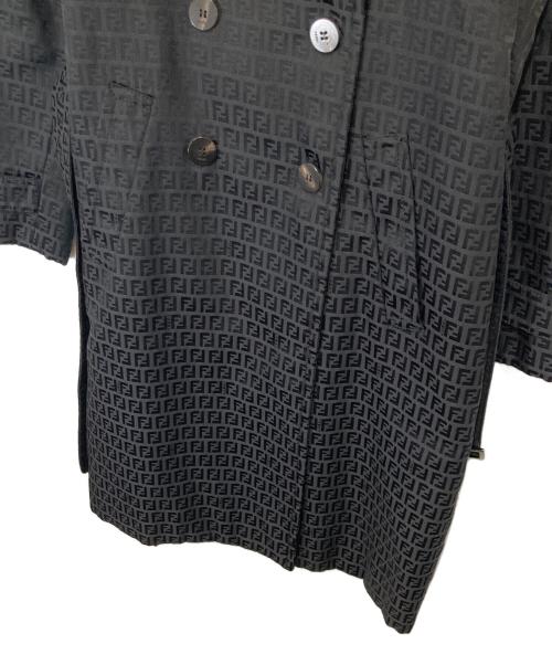 FENDI（フェンディ）FENDI (フェンディ) ズッカ柄トレンチコート 78016 2714 ブラック サイズ:40の古着・服飾アイテム